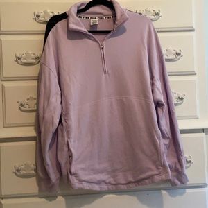 VS PINK- PASTEL PURPLE QUARTER ZIP OVERSIZED